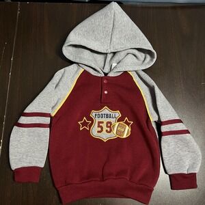 Vintage Tad Little Boys Size 18 Months Football Hoodie Pullover Y2K VGC *READ